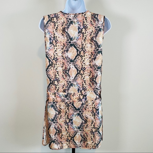 Pink Pure Silk Multicolor Snake Print Wrap Dress H&M Exclusive Studio SS 2015 - Picture 10 of 16